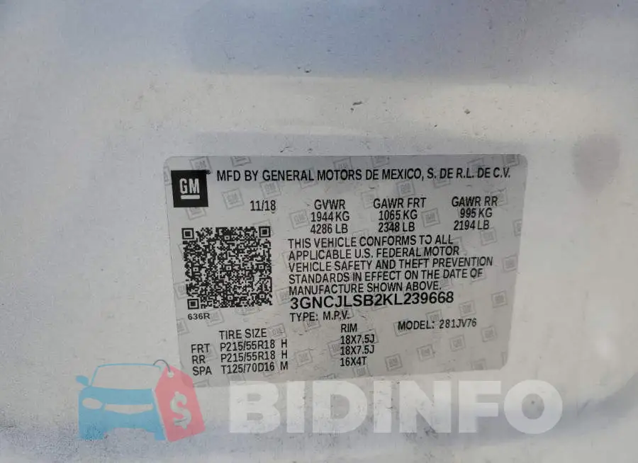 3GNCJLSB2KL239668 Photo# 13