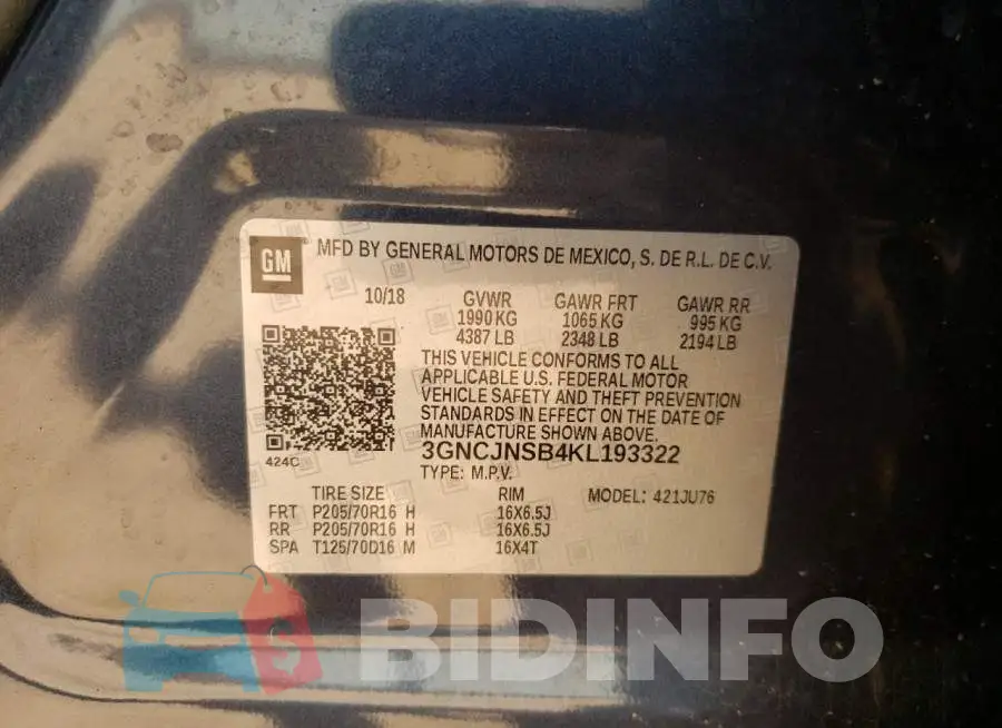3GNCJNSB4KL193322 Photo# 12