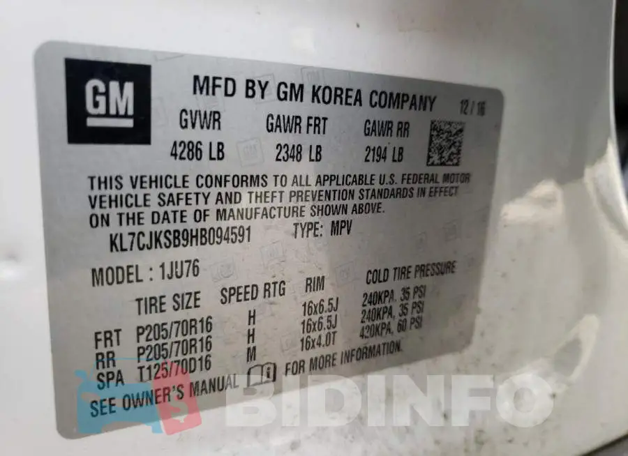 KL7CJKSB9HB094591 Photo# 12