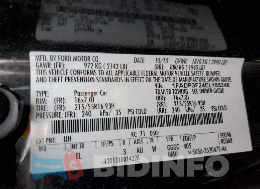 1FADP3F24EL185348 Photo# 12