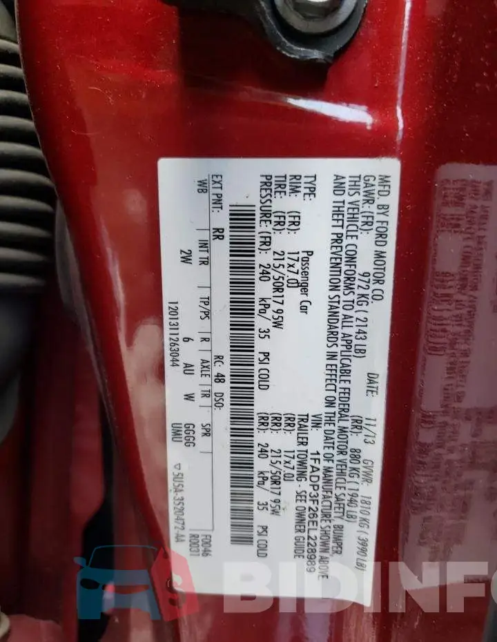 1FADP3F26EL228989 Photo# 13