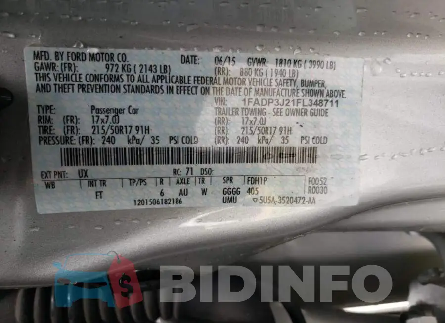 1FADP3J21FL348711 Photo# 10