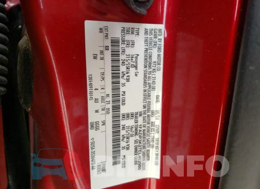 1FADP3K27EL402980 Photo# 13