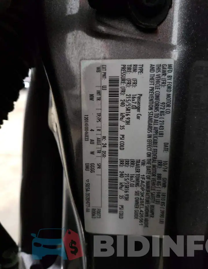 1FADP3K28EL426561 Photo# 12