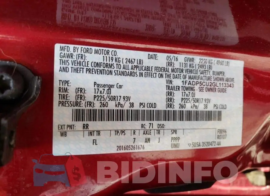 1FADP5CU2GL113343 Photo# 12