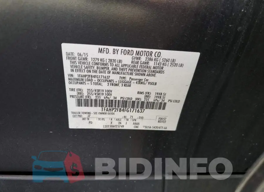 1FAHP2F84FG171637 Photo# 12