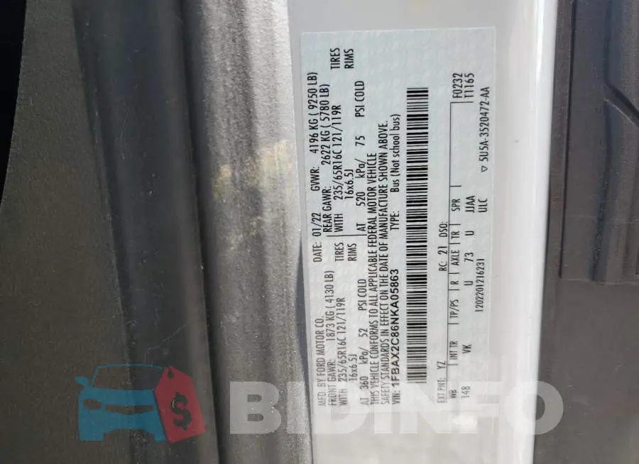 1FBAX2C86NKA05863 Photo# 14