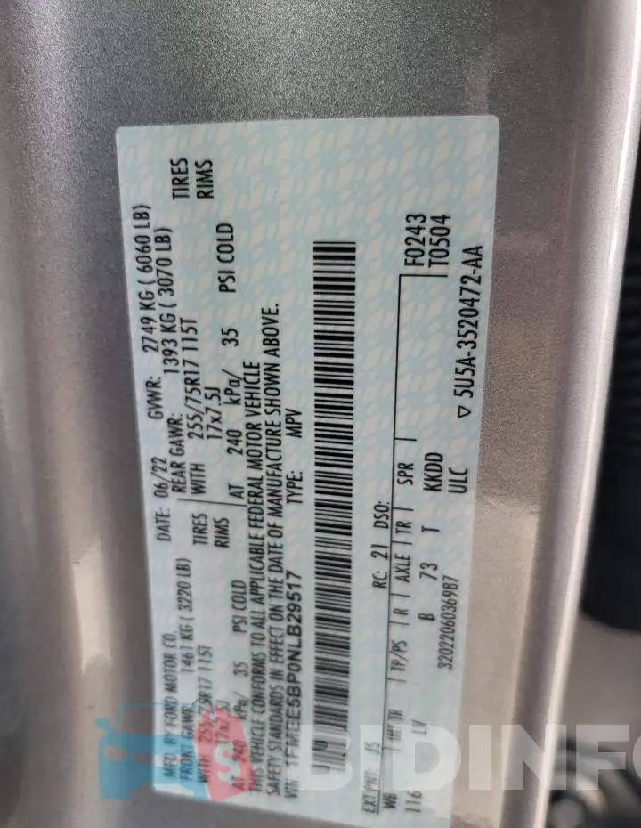 1FMEE5BP0NLB29517 Photo# 13