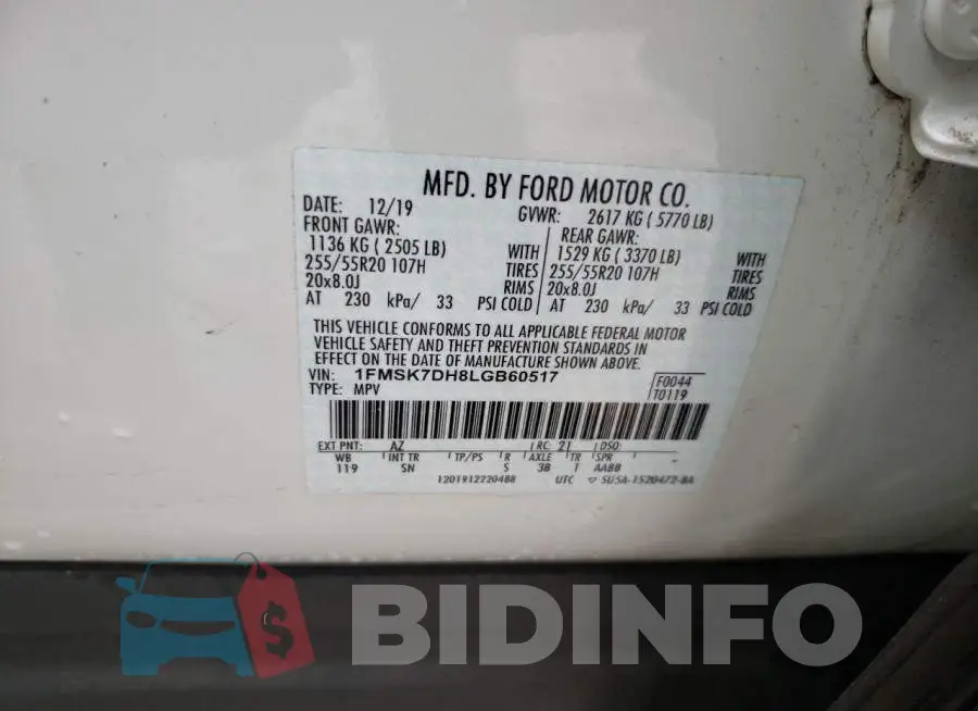 1FMSK7DH8LGB60517 Photo# 13