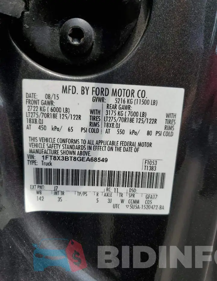 1FT8X3BT8GEA68549 Photo# 12