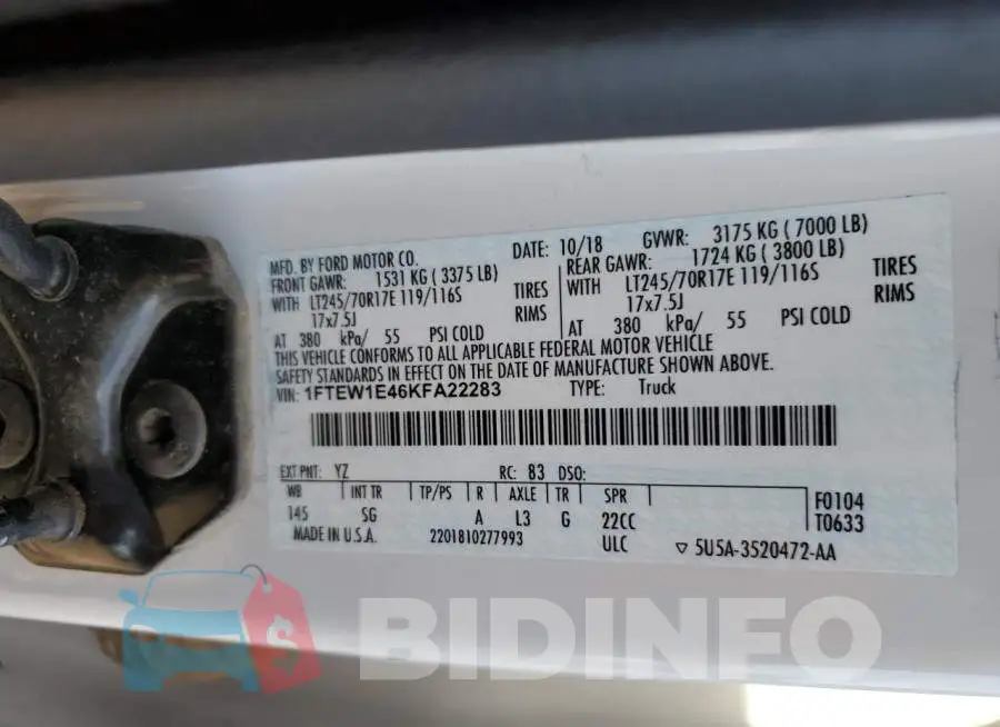 1FTEW1E46KFA22283 Photo# 12