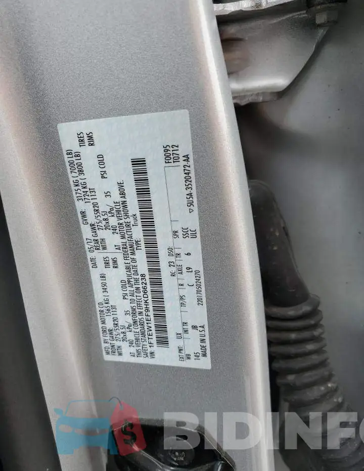 1FTEW1EF9HKD66238 Photo# 13