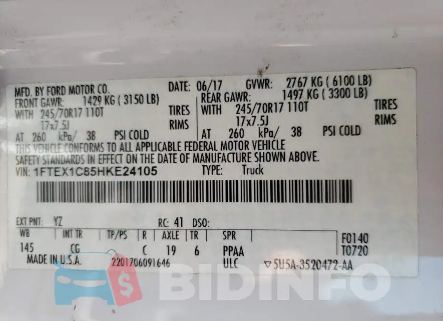 1FTEX1C85HKE24105 Photo# 12