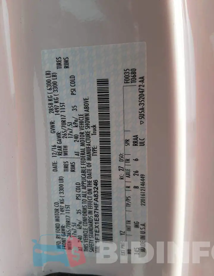 1FTEX1E87HFA83246 Photo# 12