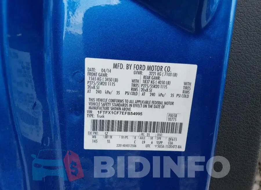 1FTFX1CF7EFB54995 Photo# 12