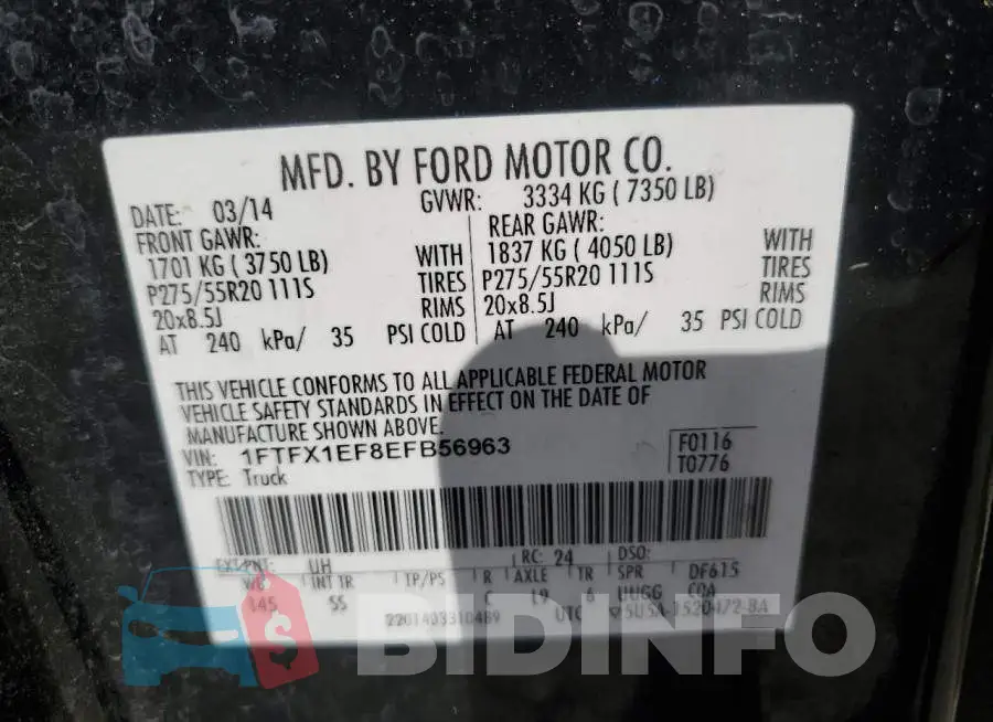 1FTFX1EF8EFB56963 Photo# 13