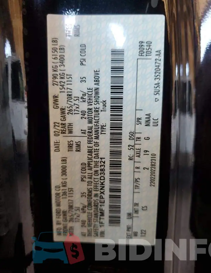 1FTMF1EPXNKD38321 Photo# 12