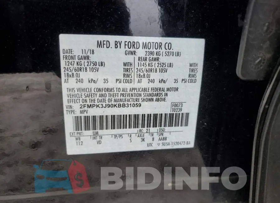 2FMPK3J90KBB31059 Photo# 13
