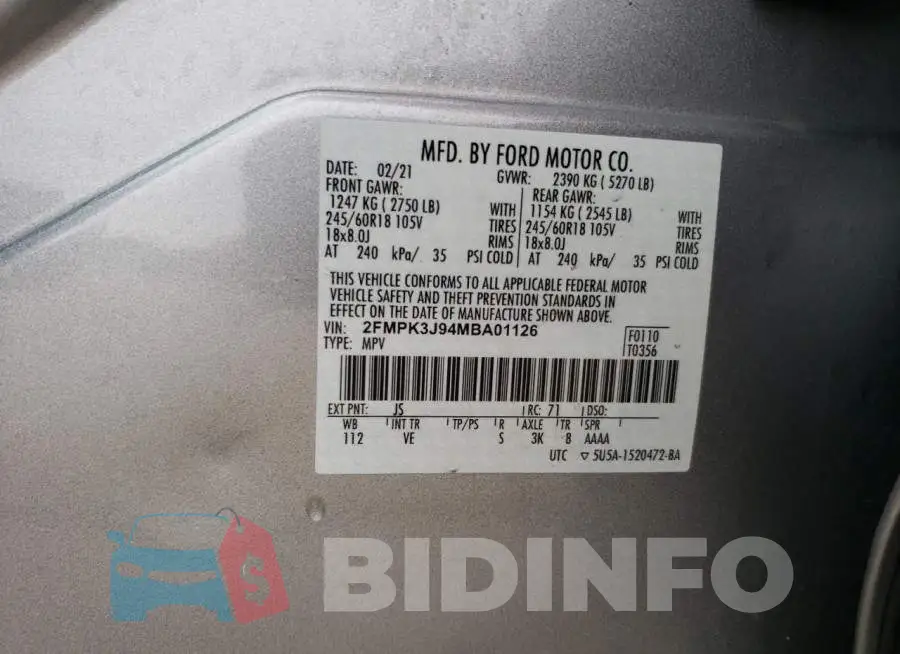 2FMPK3J94MBA01126 Photo# 13