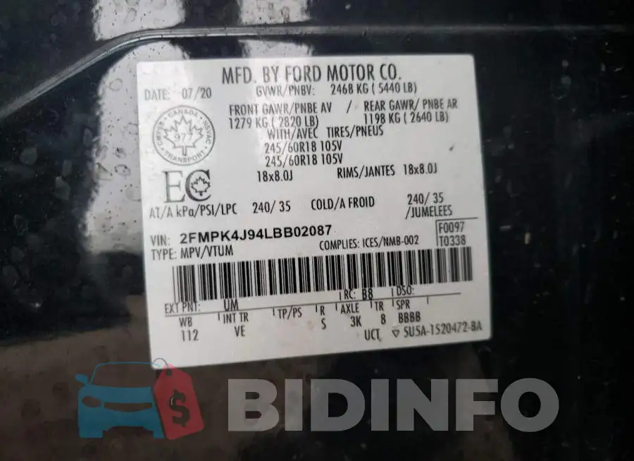 2FMPK4J94LBB02087 Photo# 13