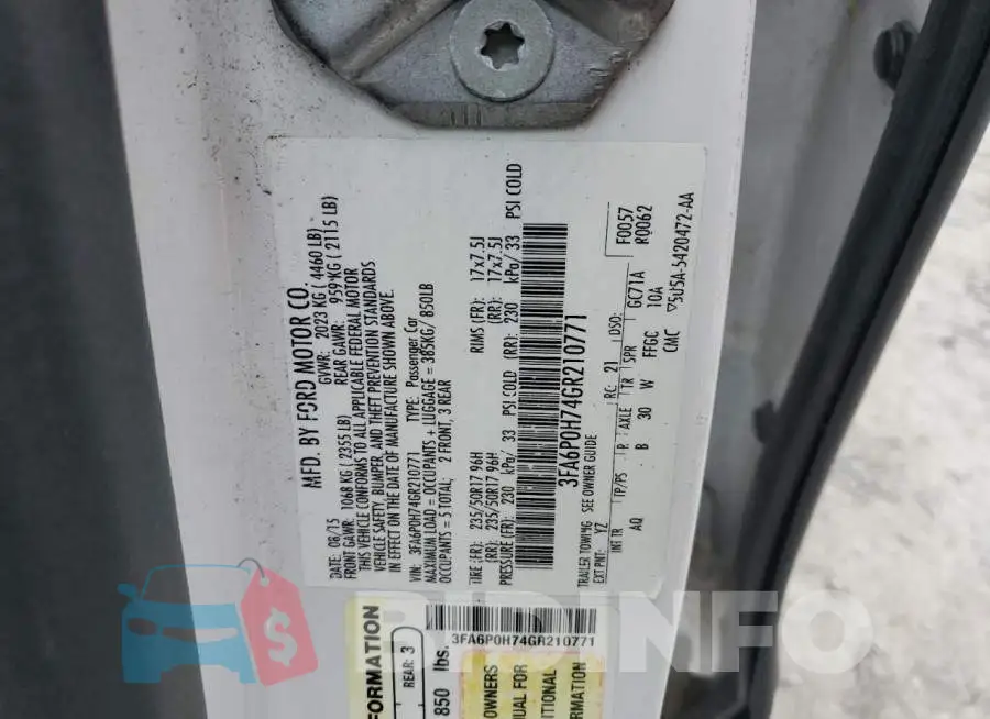 3FA6P0H74GR210771 Photo# 12