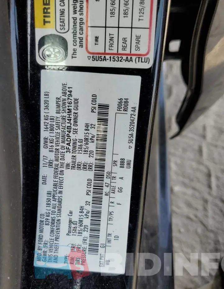 3FADP4BJ4HM167941 Photo# 12
