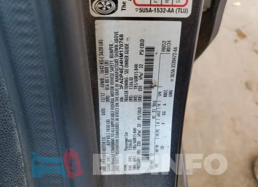 3FADP4EJ4HM170768 Photo# 12