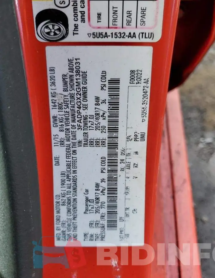 3FADP4GX2GM138031 Photo# 13