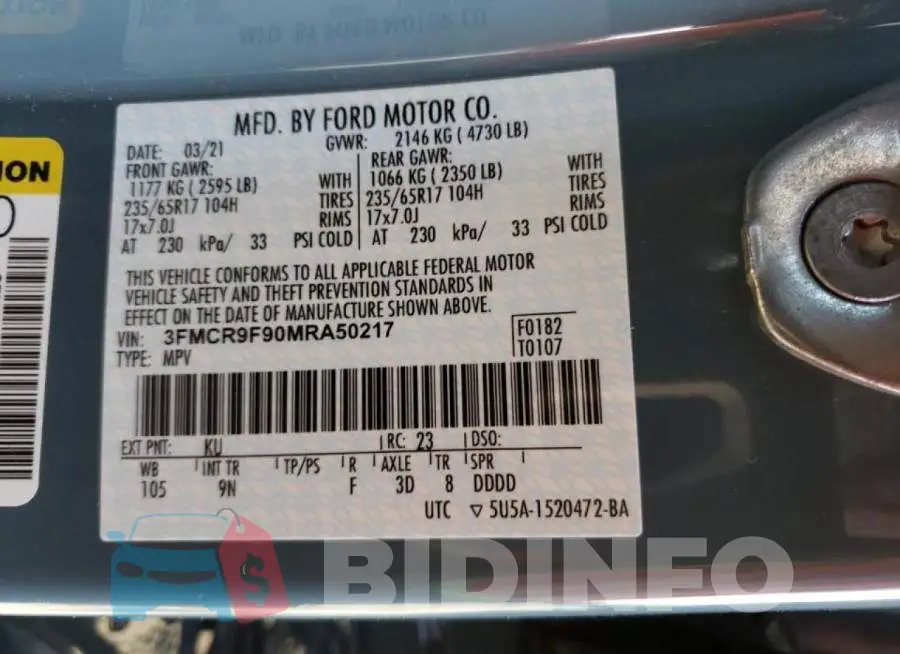3FMCR9F90MRA50217 Photo# 13