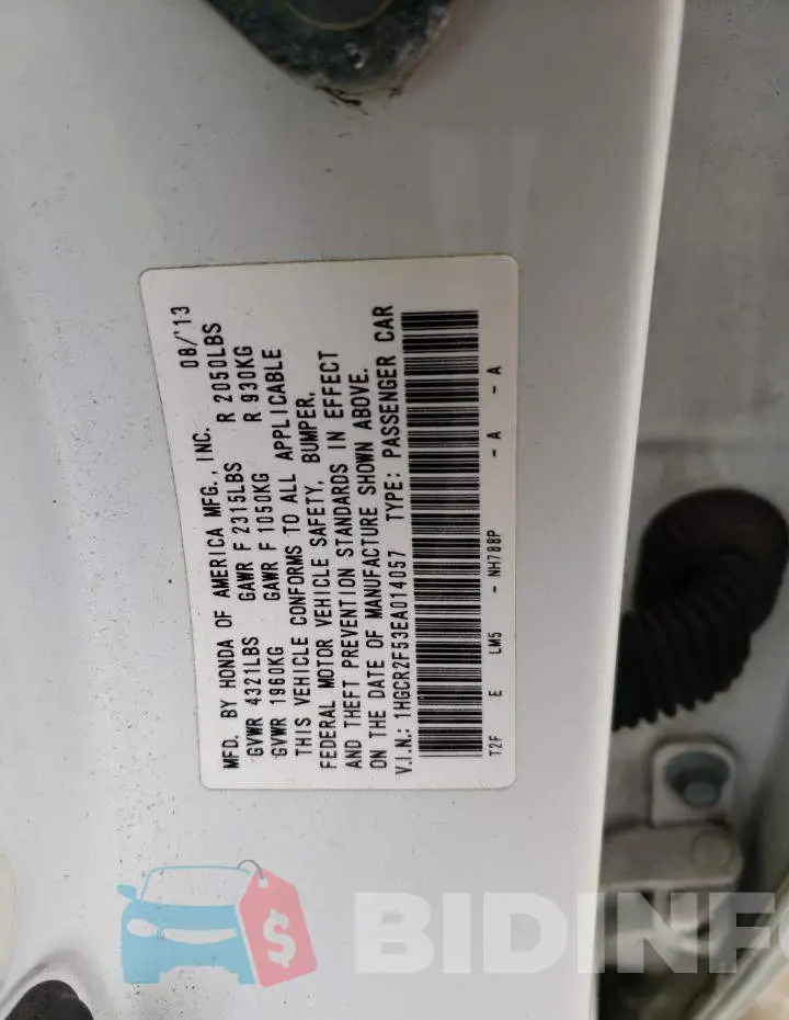 1HGCR2F53EA014057 Photo# 12