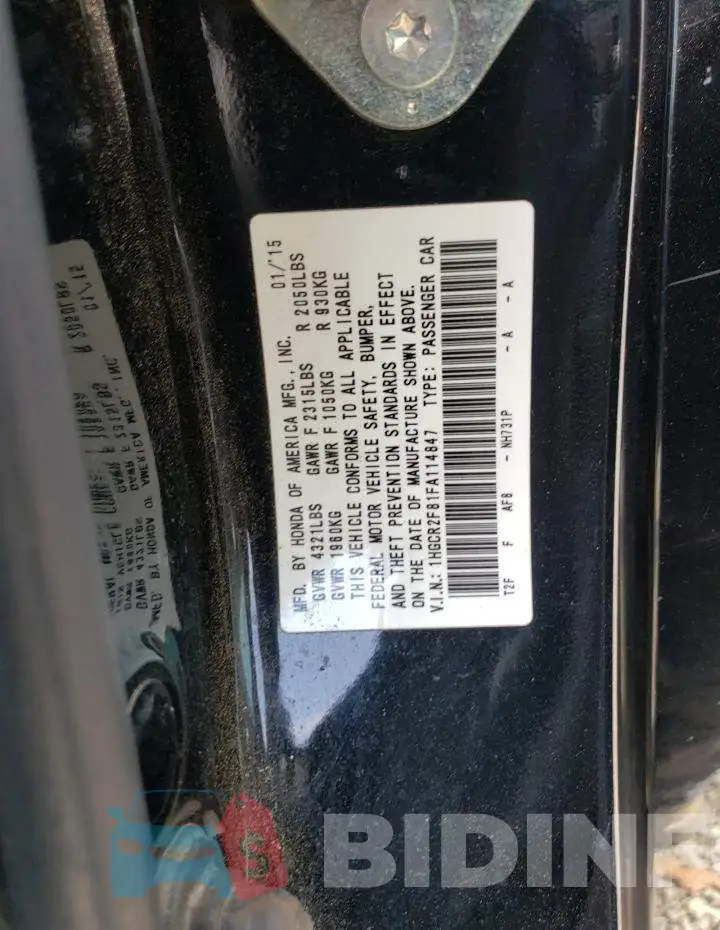 1HGCR2F81FA114847 Photo# 13