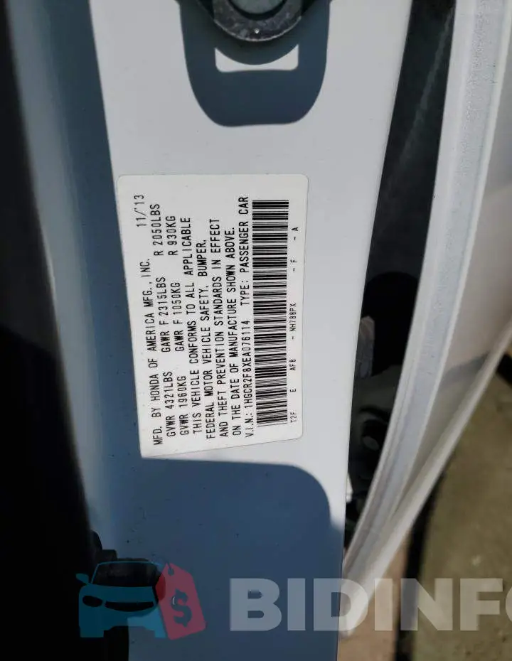1HGCR2F8XEA076114 Photo# 12