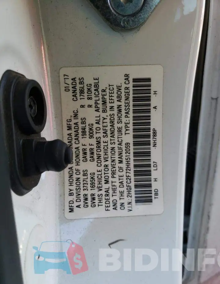 2HGFC2F72HH512059 Photo# 12