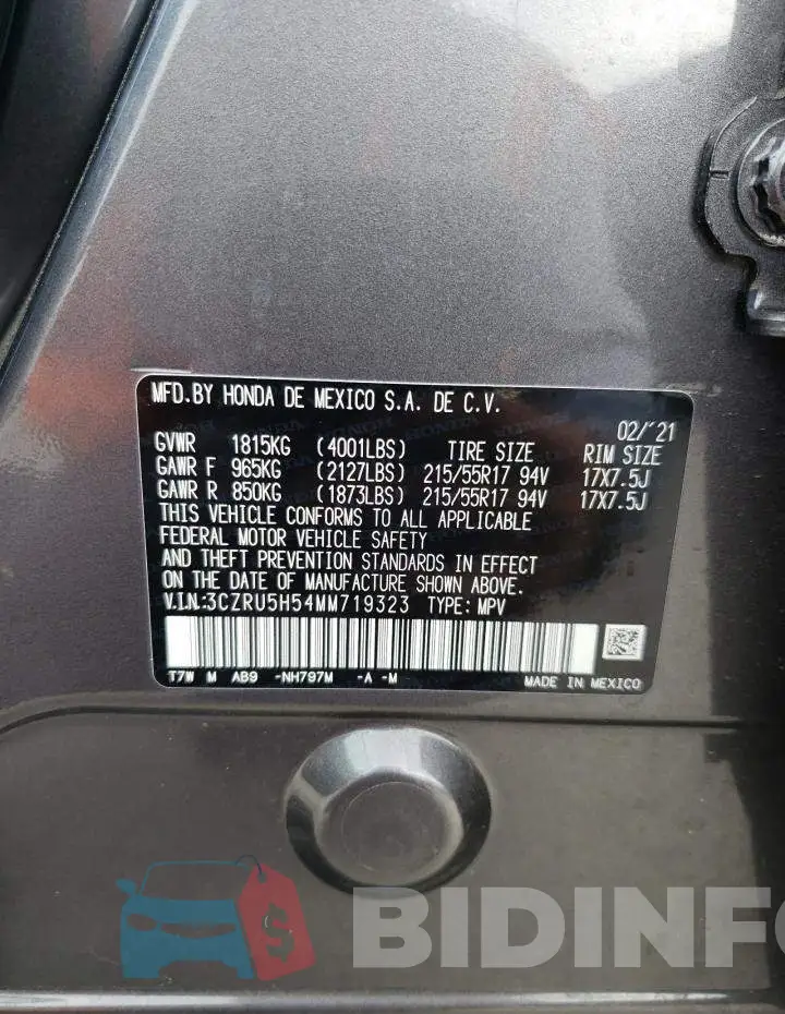 3CZRU5H54MM719323 Photo# 13