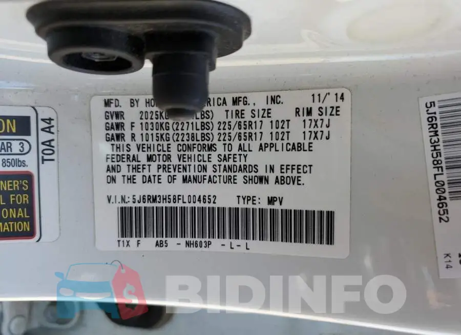 5J6RM3H58FL004652 Photo# 13