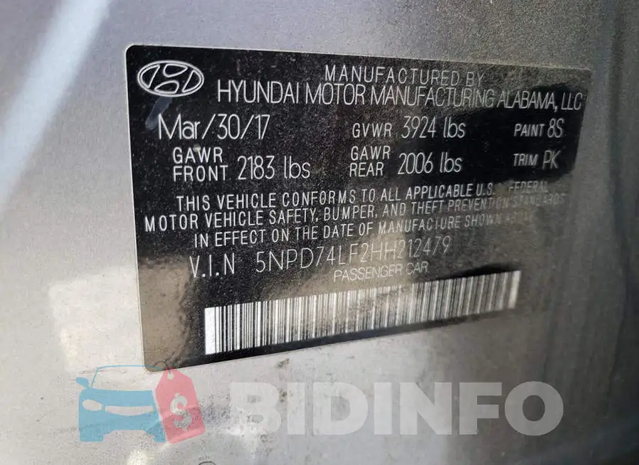 5NPD74LF2HH212479 Photo# 12