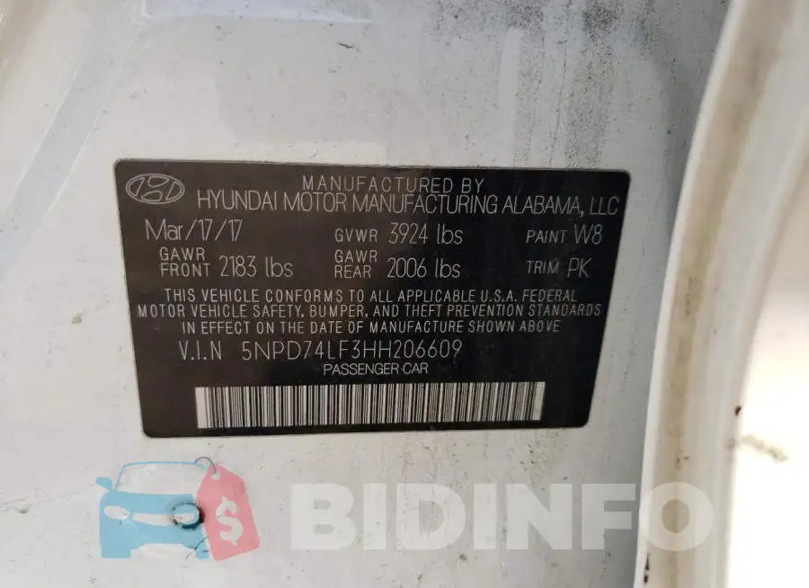 5NPD74LF3HH206609 Photo# 12