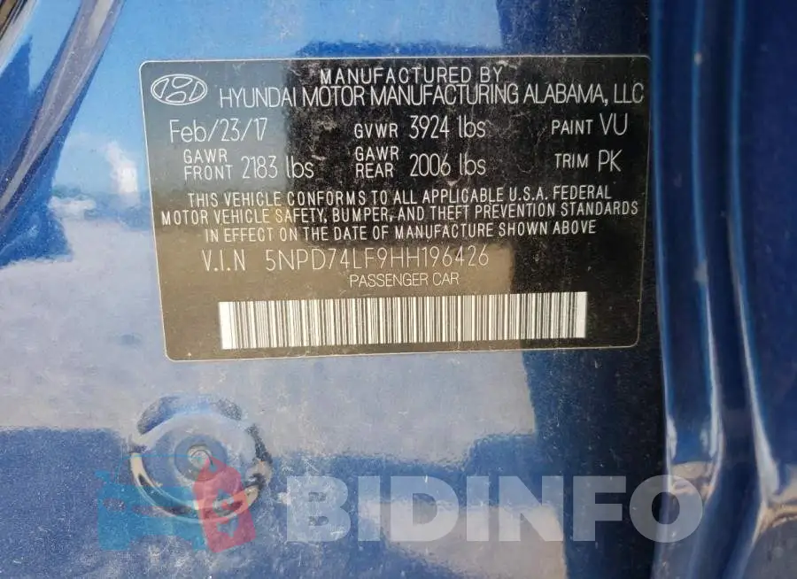 5NPD74LF9HH196426 Photo# 12