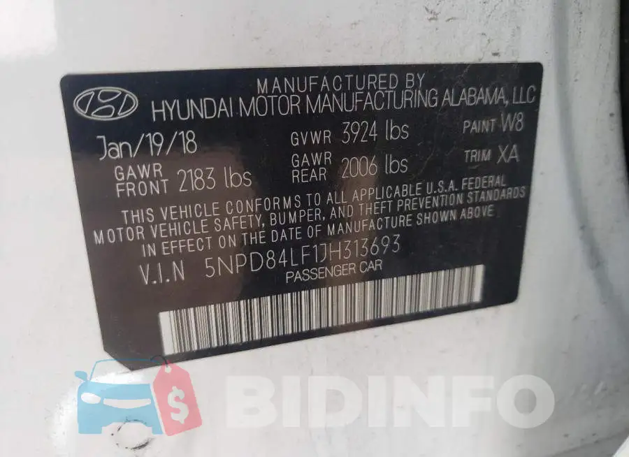 5NPD84LF1JH313693 Photo# 12