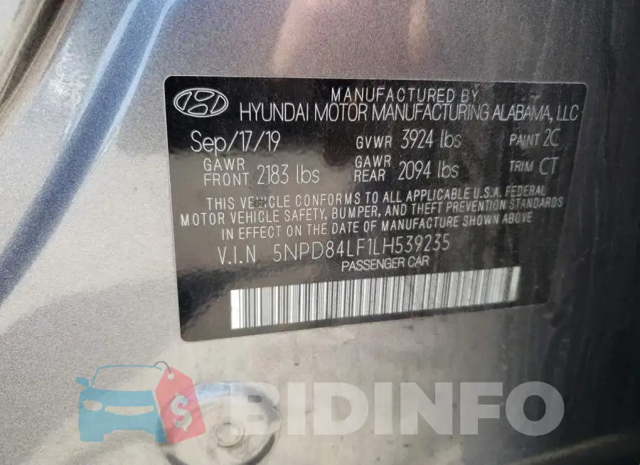 5NPD84LF1LH539235 Photo# 12