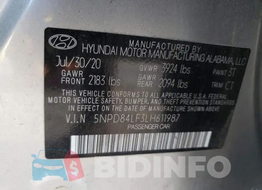 5NPD84LF3LH611987 Photo# 12