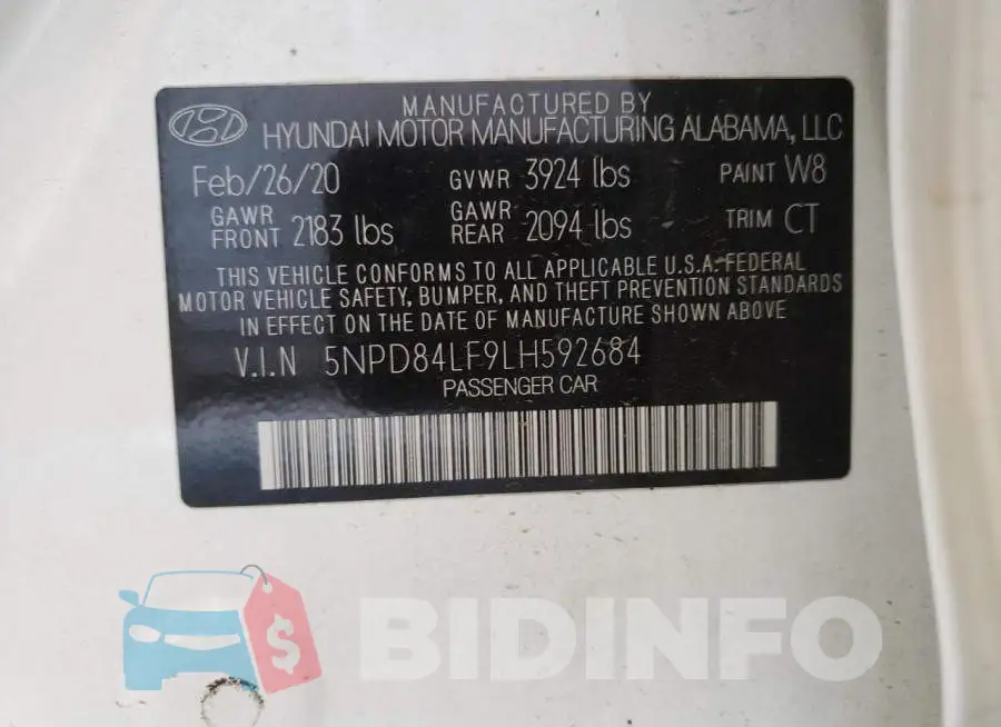 5NPD84LF9LH592684 Photo# 12