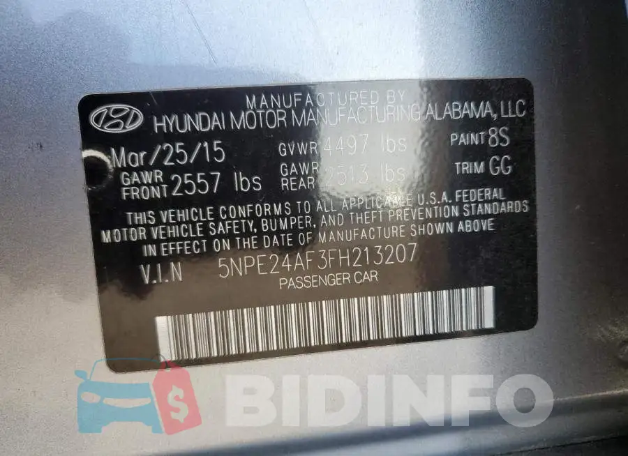 5NPE24AF3FH213207 Photo# 12