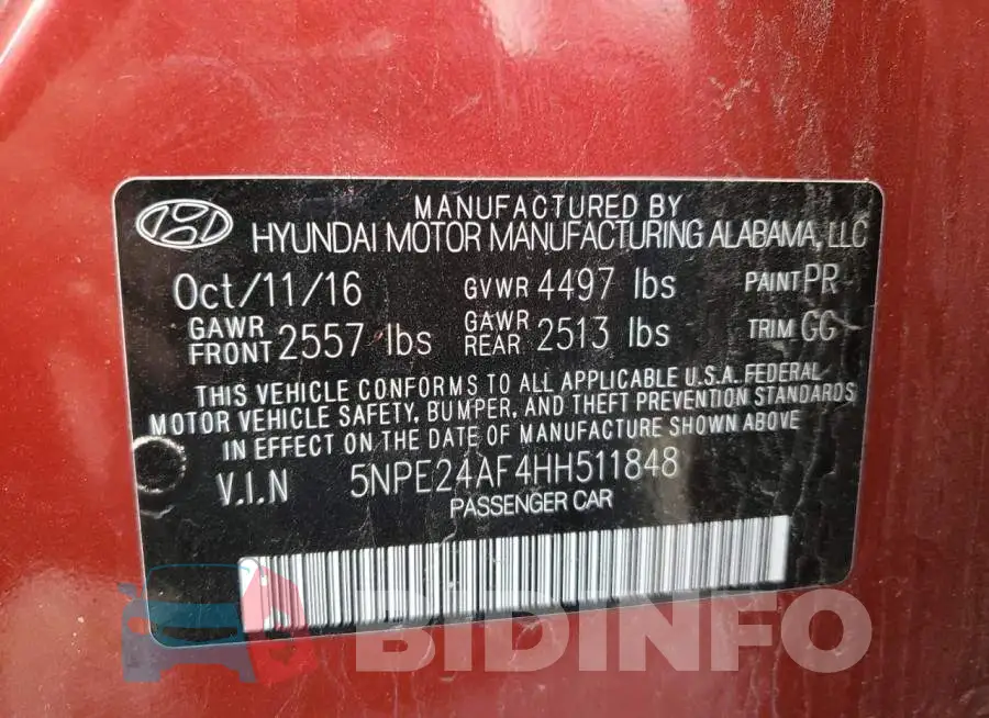 5NPE24AF4HH511848 Photo# 12