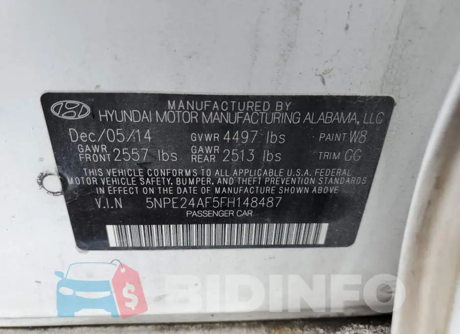5NPE24AF5FH148487 Photo# 12