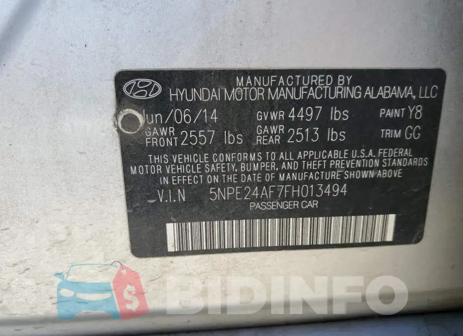 5NPE24AF7FH013494 Photo# 12