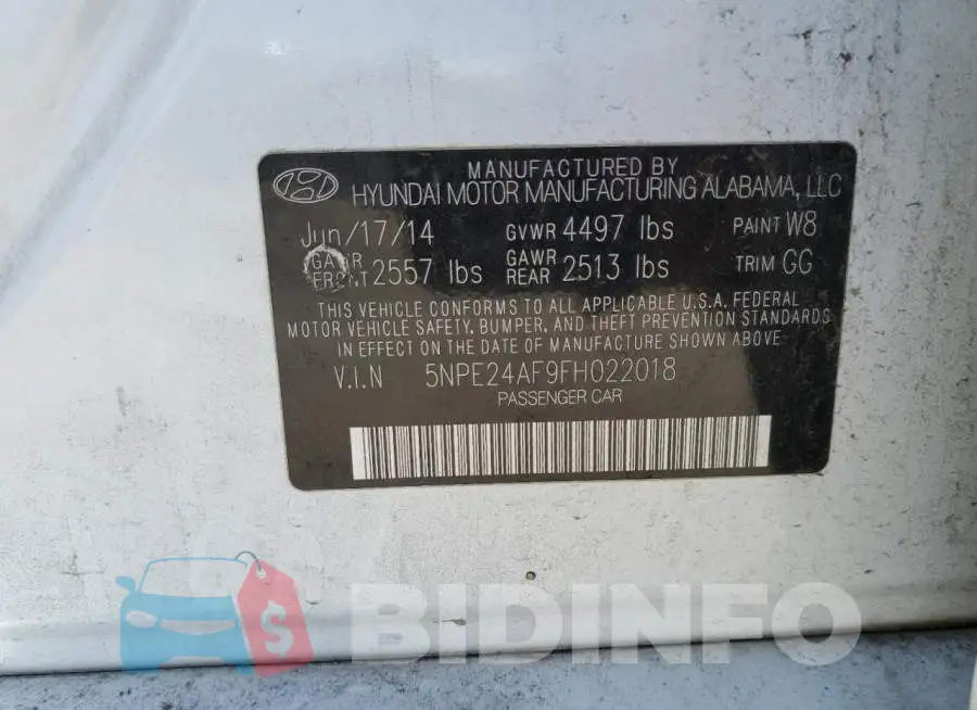 5NPE24AF9FH022018 Photo# 12