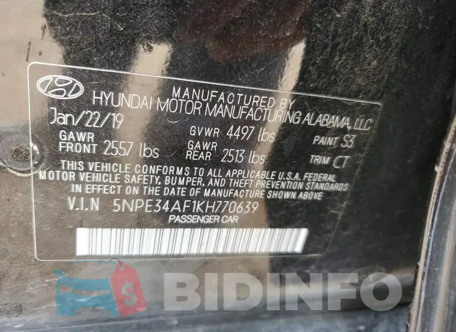 5NPE34AF1KH770639 Photo# 12