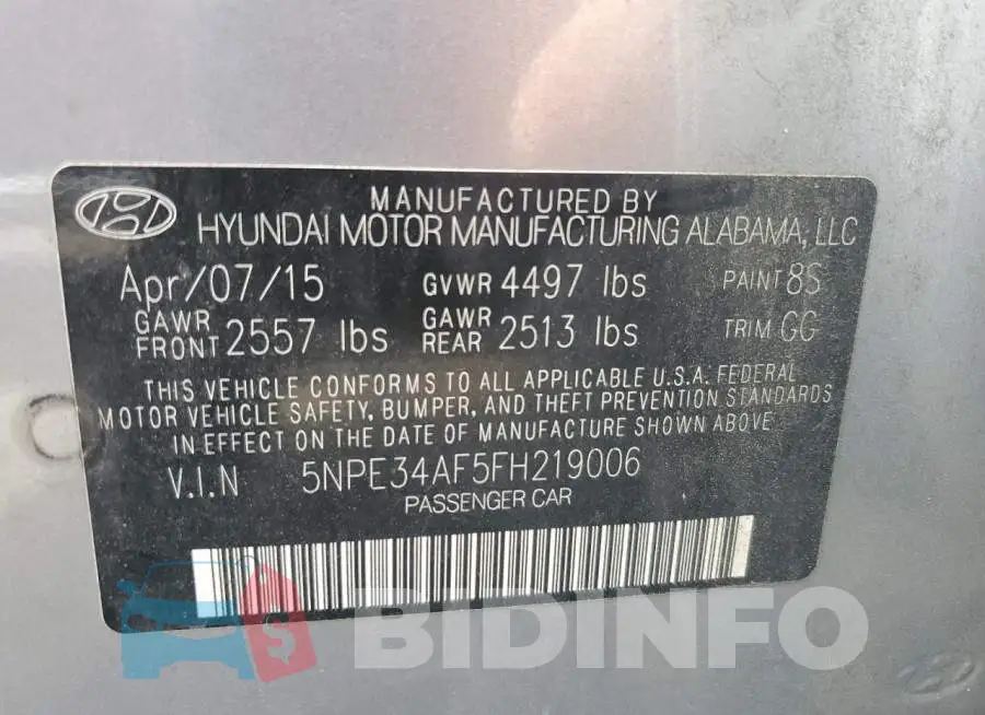 5NPE34AF5FH219006 Photo# 12