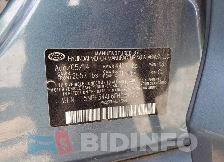 5NPE34AF6FH054762 Photo# 12